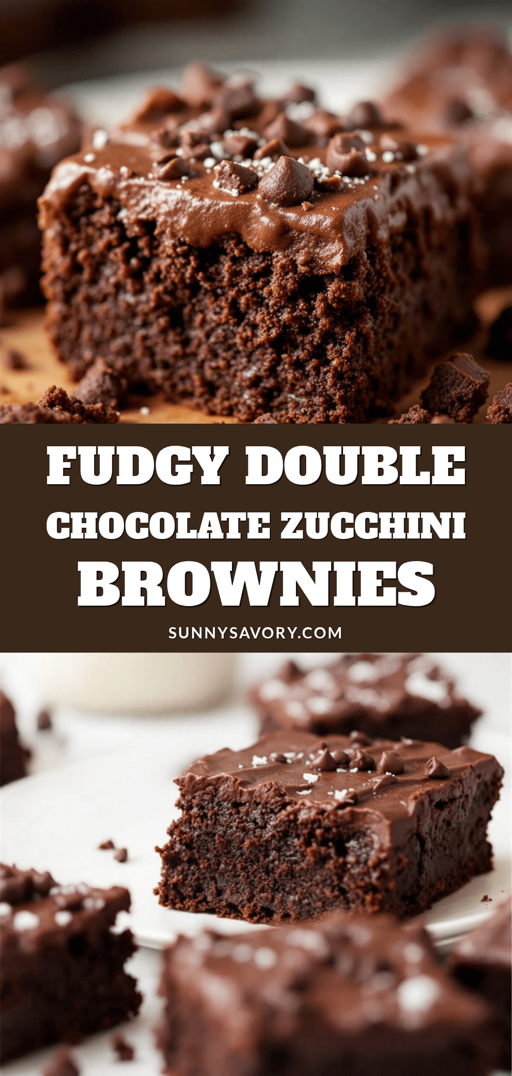 fudgy double chocolate zucchini brownies recipe