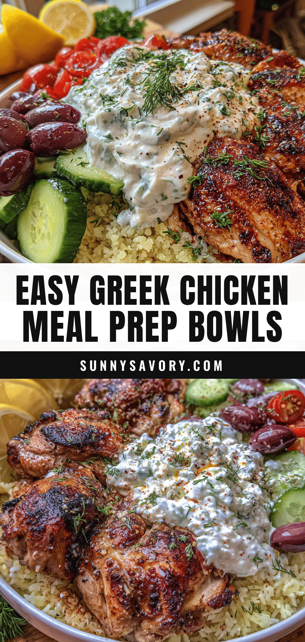 Greek chicken meal prep bowls recipe