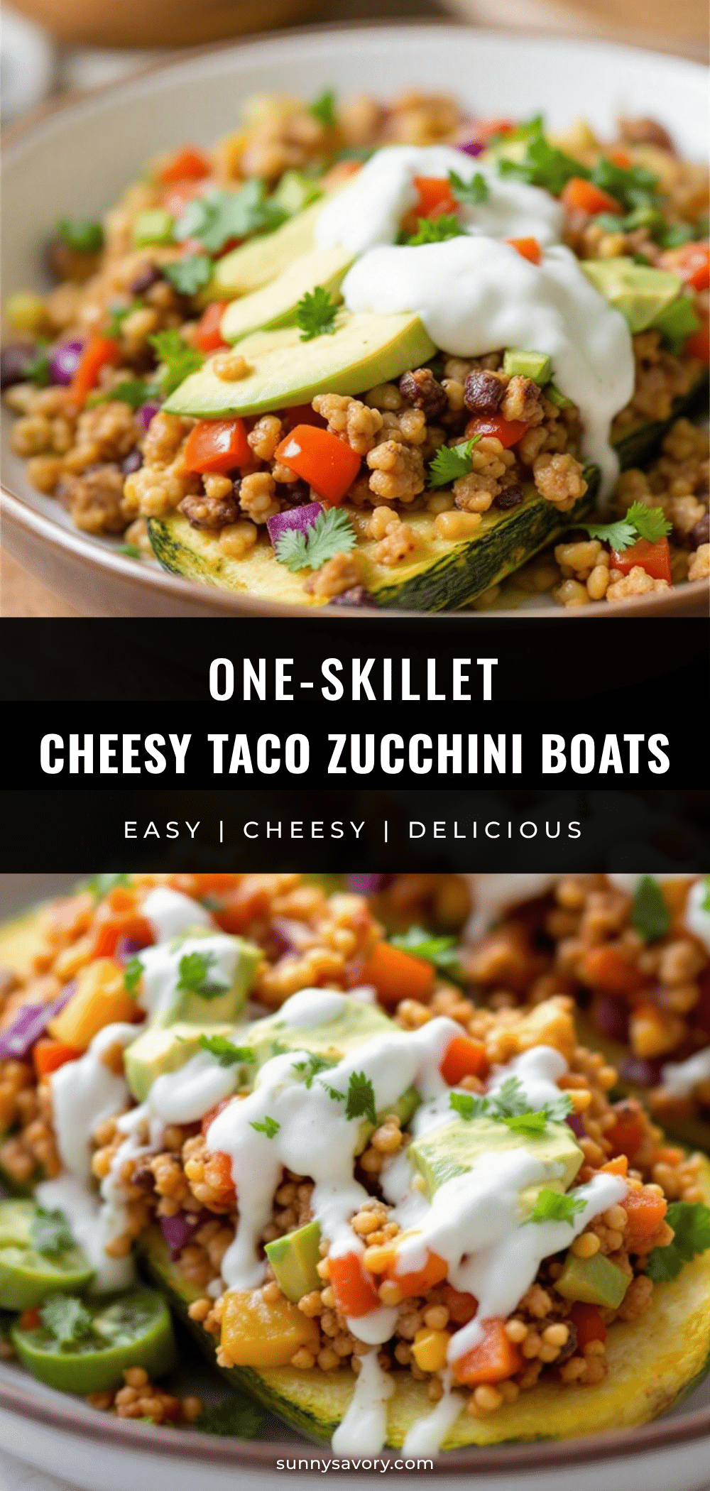 healthy ground turkey taco zucchini boats recipe