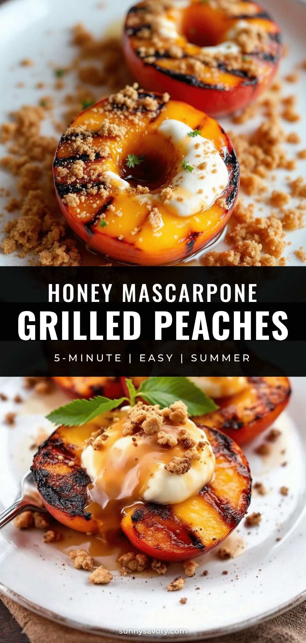 honey mascarpone grilled peaches recipe