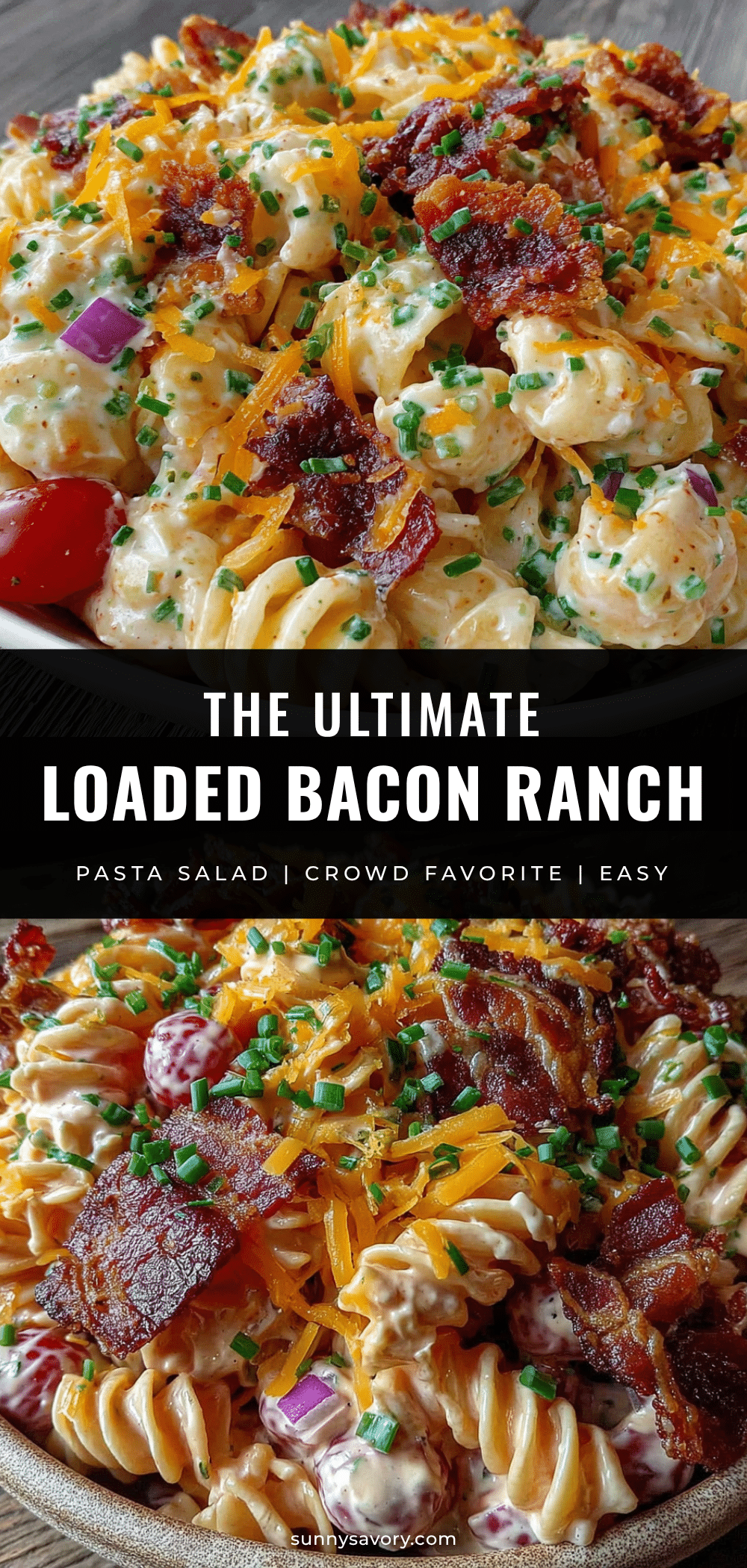 loaded bacon ranch pasta salad recipe