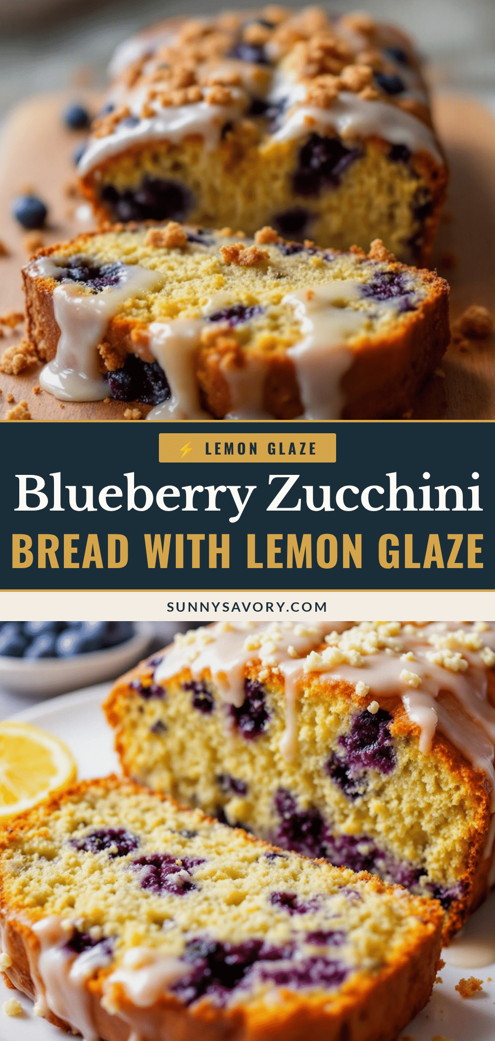 moist blueberry zucchini bread with lemon glaze recipe