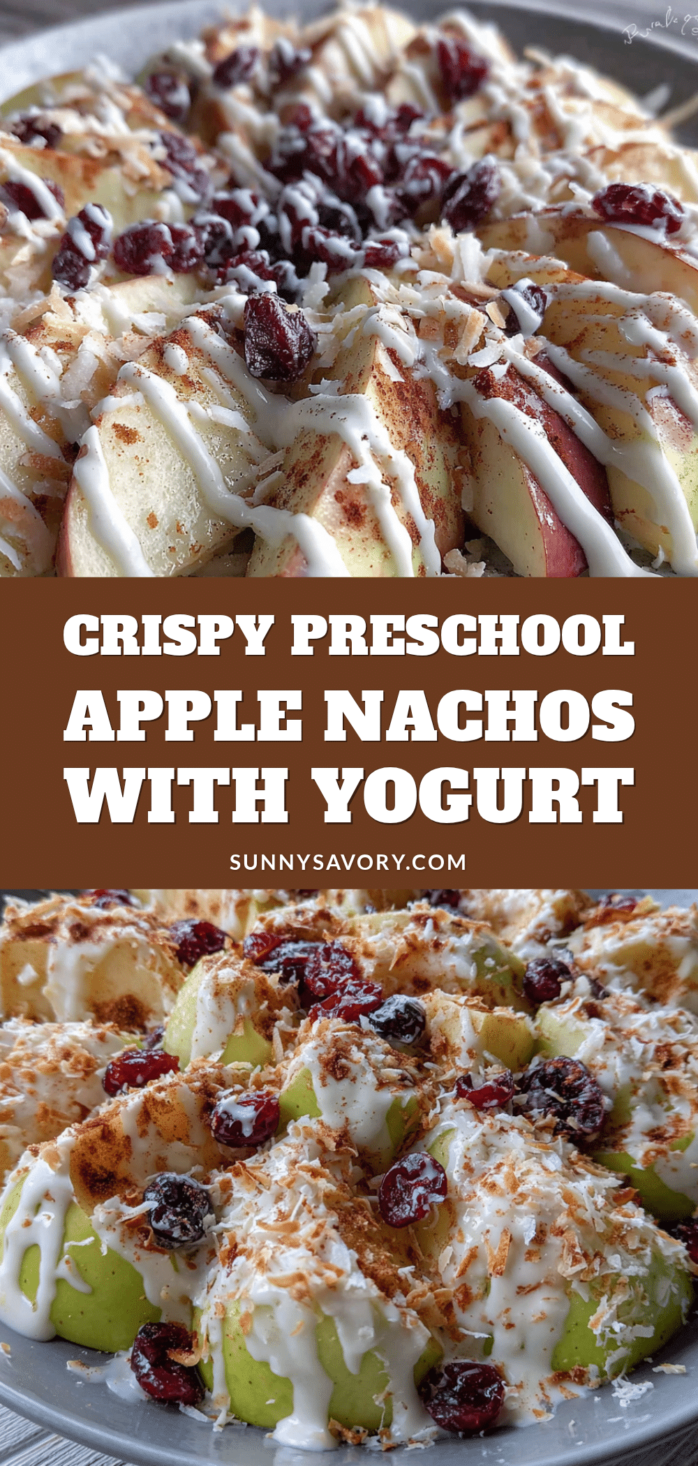 preschool apple nachos with yogurt drizzle recipe