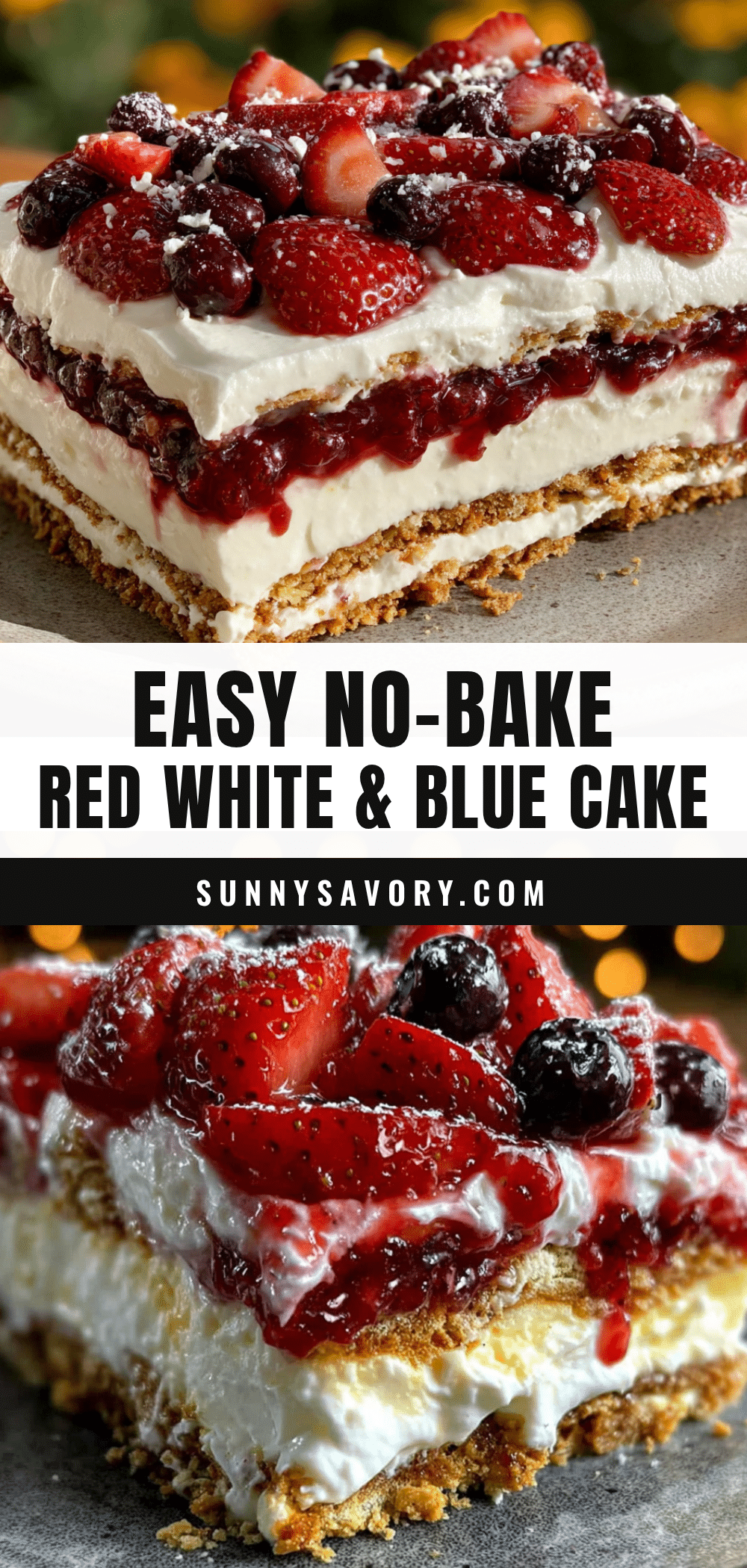red white blueberry icebox cake recipe