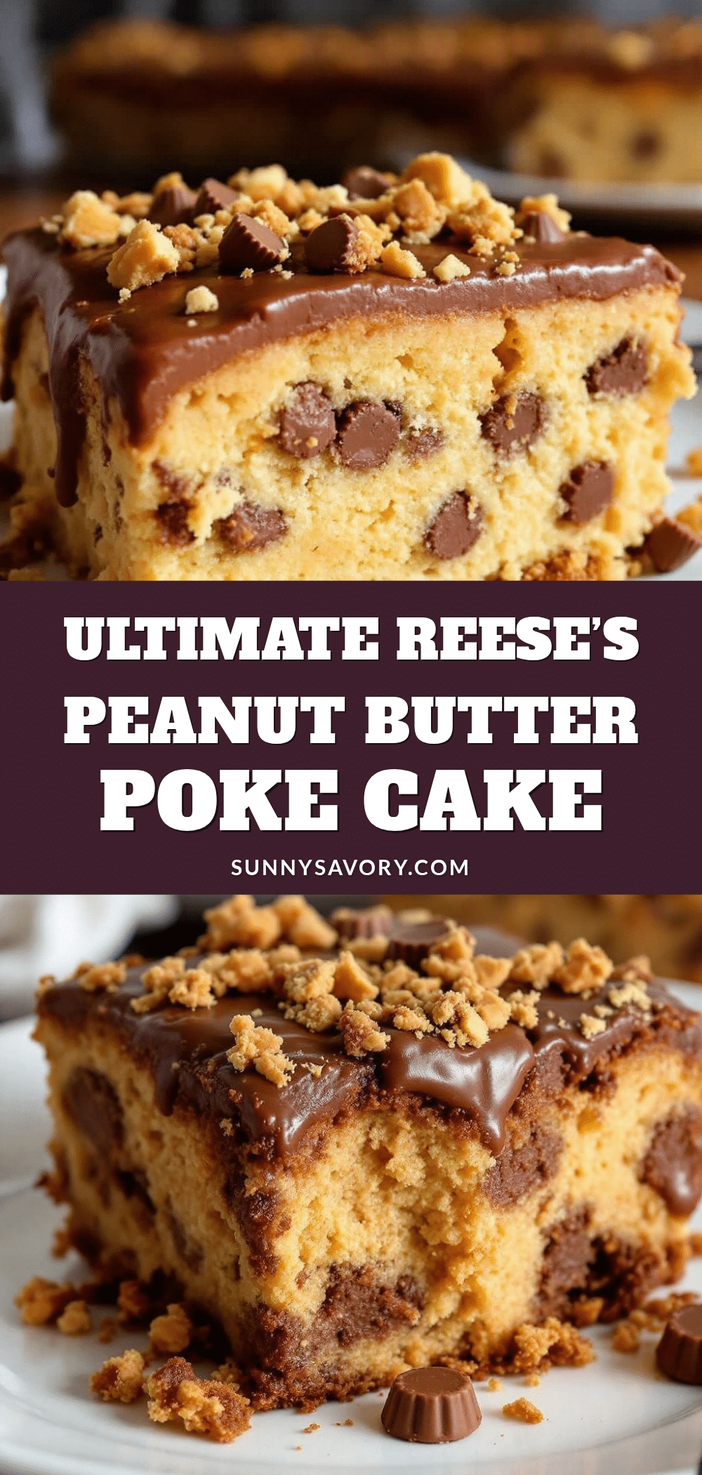 Reese’s Peanut Butter Cup Poke Cake recipe