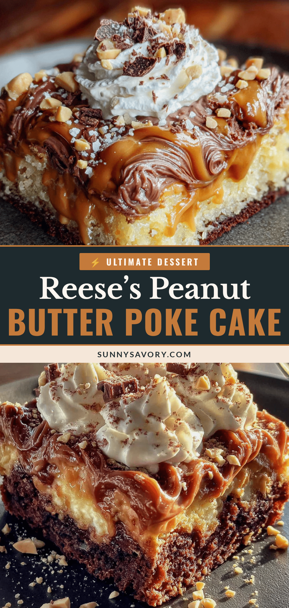 Reeses Peanut Butter Poke Cake recipe
