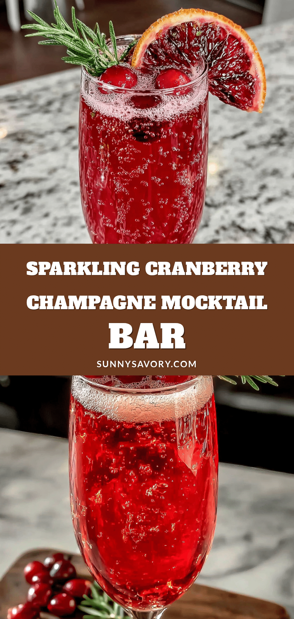 sparkling cranberry champagne mocktail bar recipe