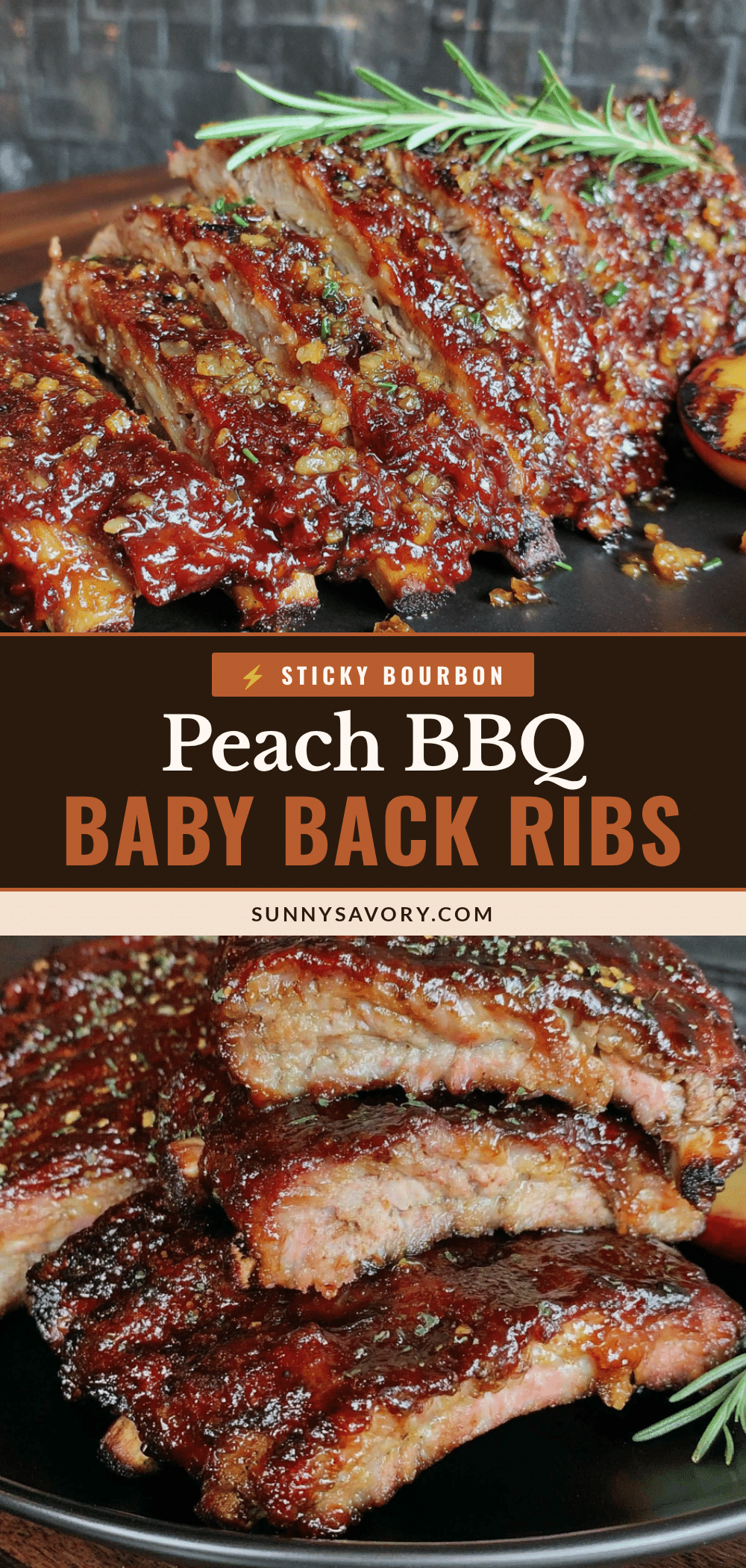 sticky bourbon peach bbq ribs recipe