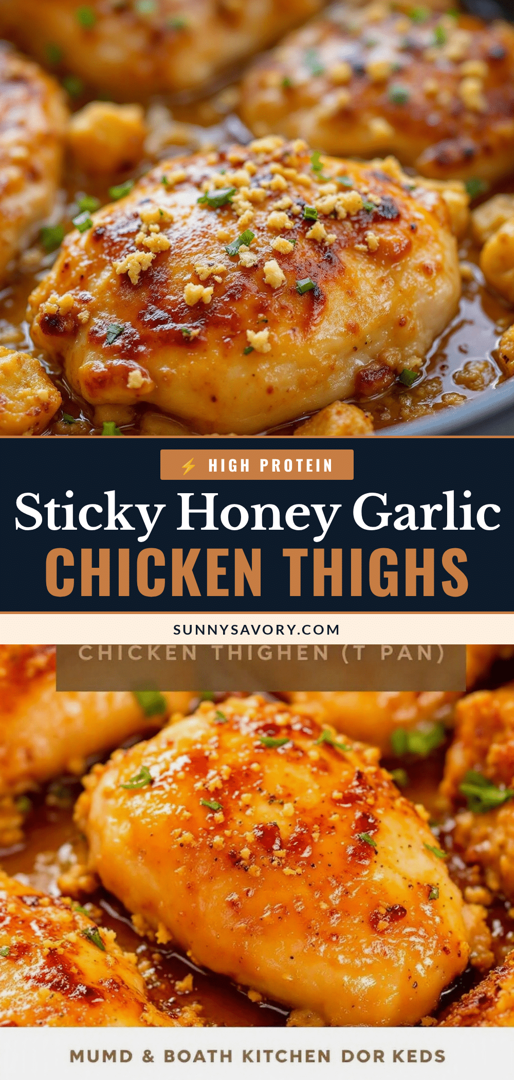 sticky honey garlic baked chicken thighs recipe