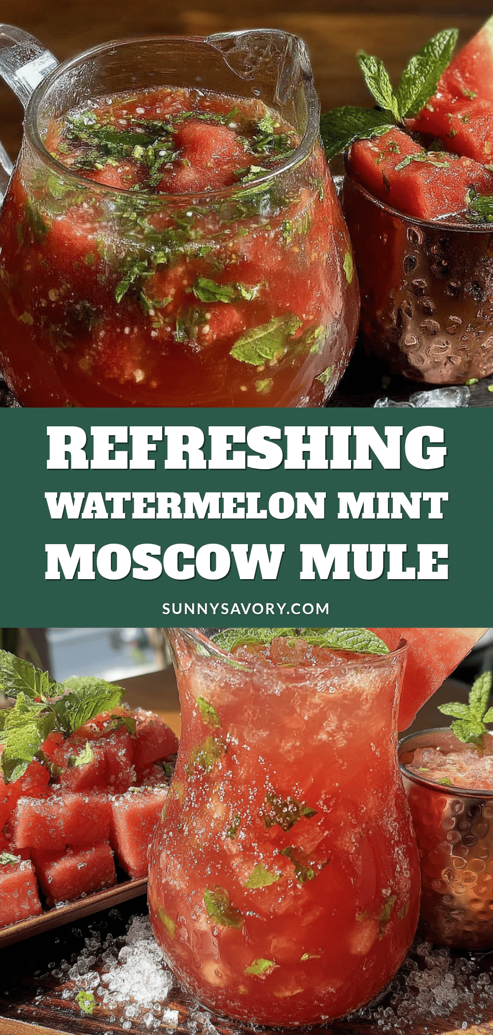 watermelon mint moscow mule pitcher recipe