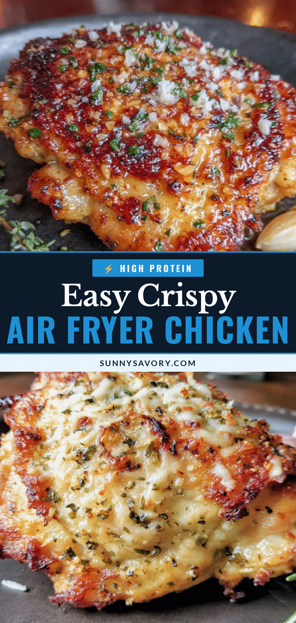 air fryer chicken thighs garlic parmesan recipe