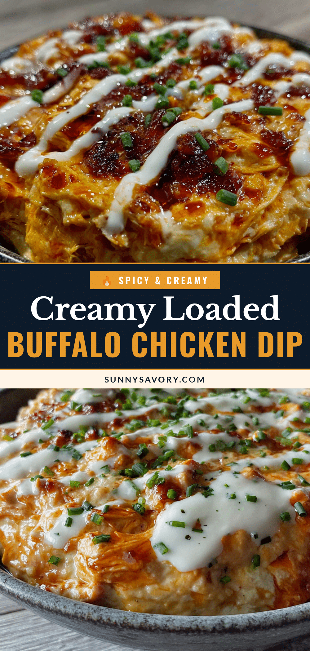 creamy loaded buffalo chicken dip recipe