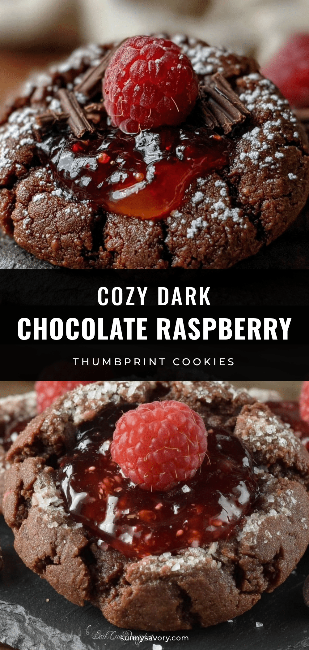 dark chocolate raspberry thumbprint cookies recipe