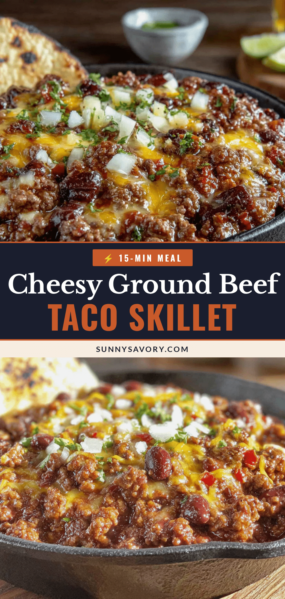 easy 15-minute cheesy taco skillet recipe recipe