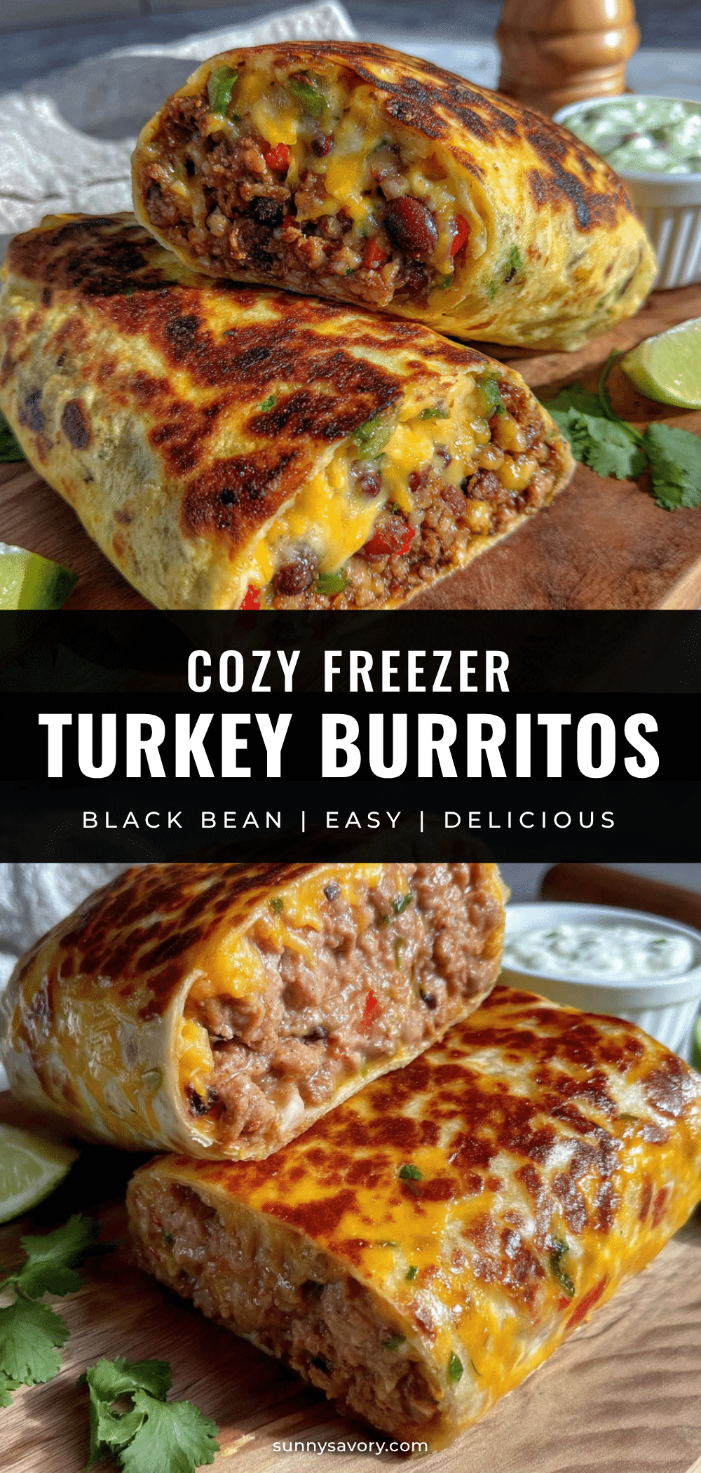 freezer-friendly turkey and black bean burritos recipe