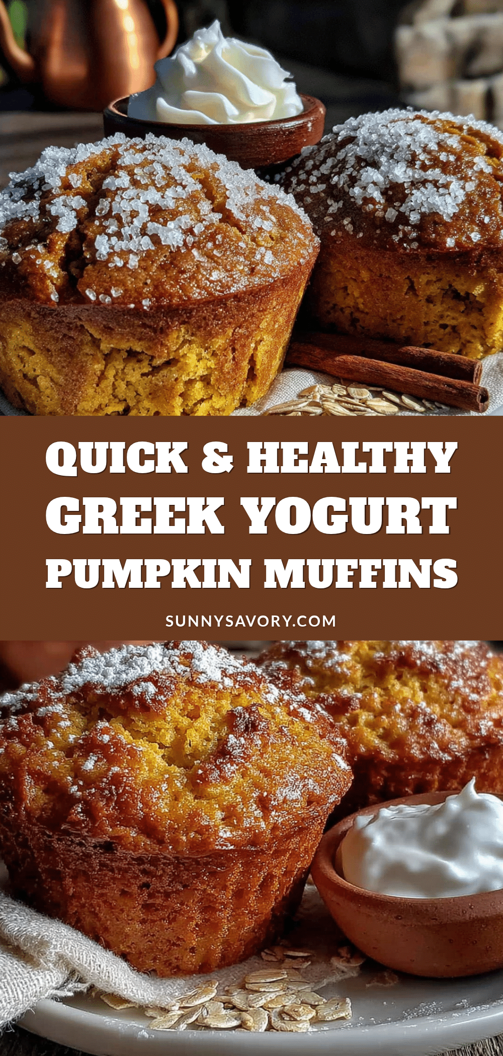 healthy Greek yogurt pumpkin muffins with oats recipe