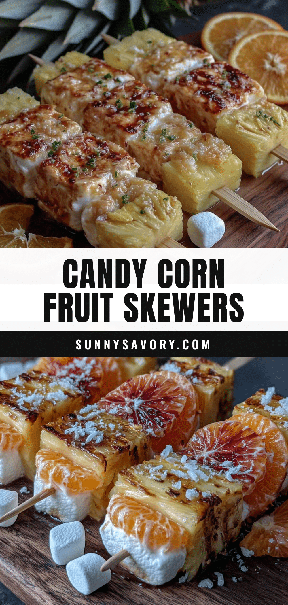 candy corn fruit skewers recipe