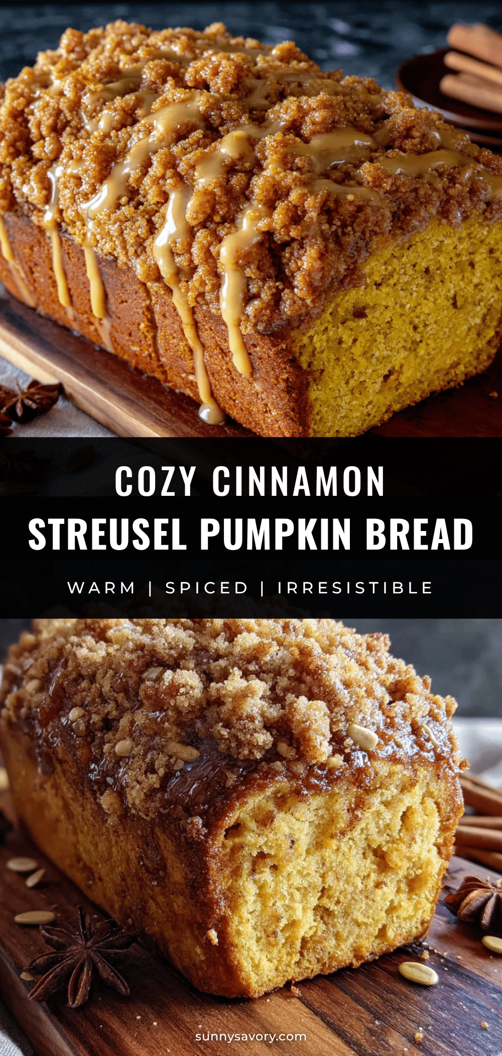 cinnamon streusel pumpkin bread recipe