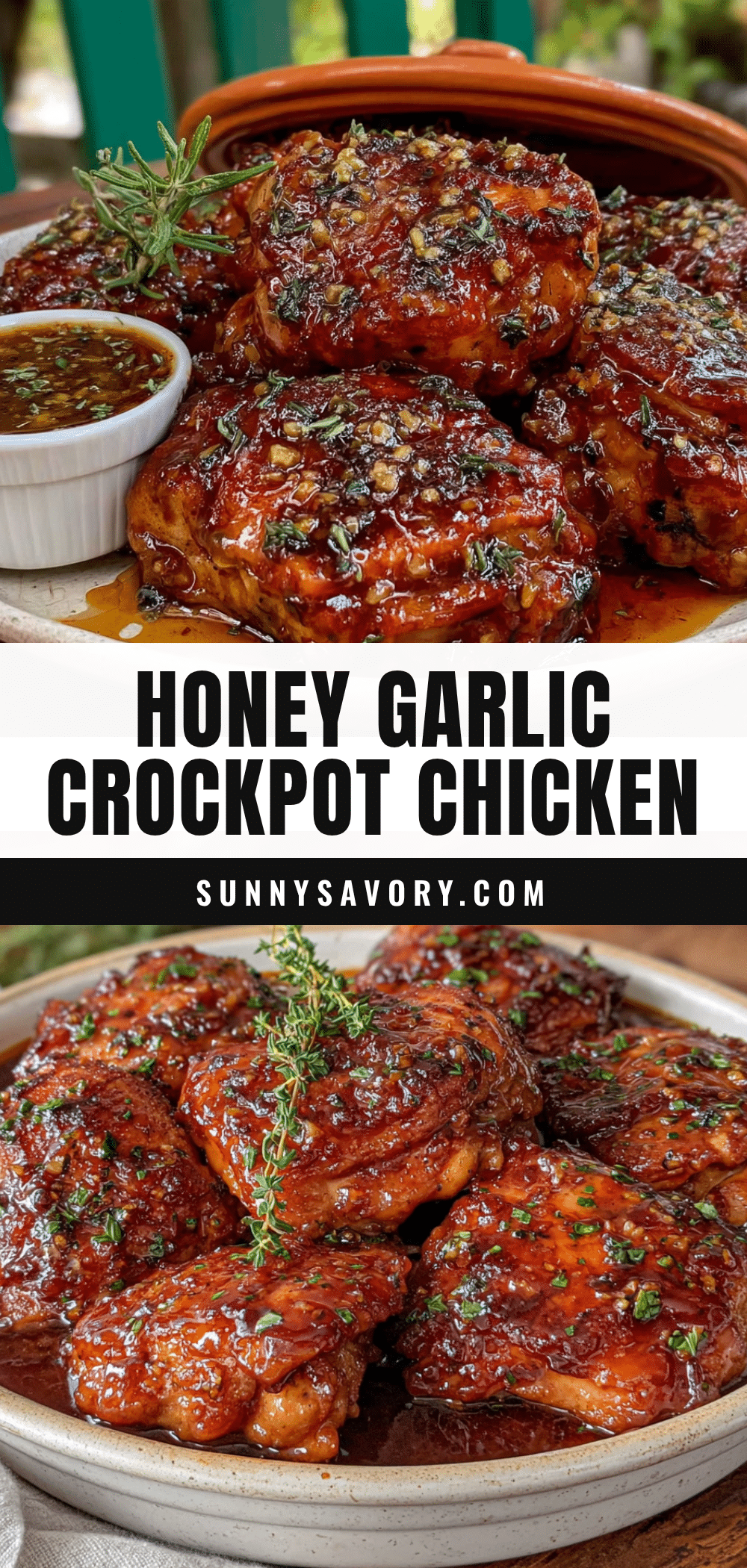 easy honey garlic crockpot chicken thighs recipe