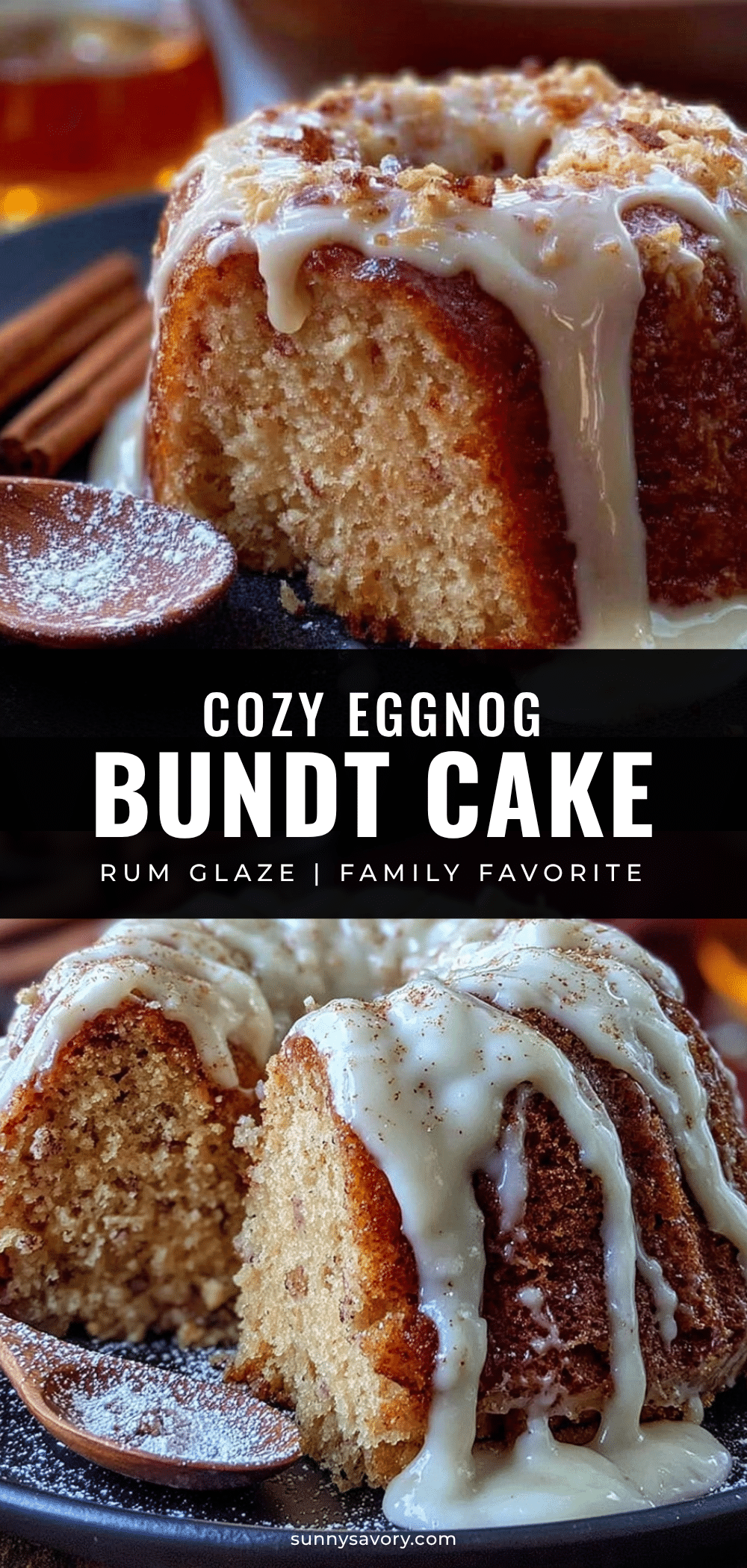 eggnog bundt cake with rum glaze recipe