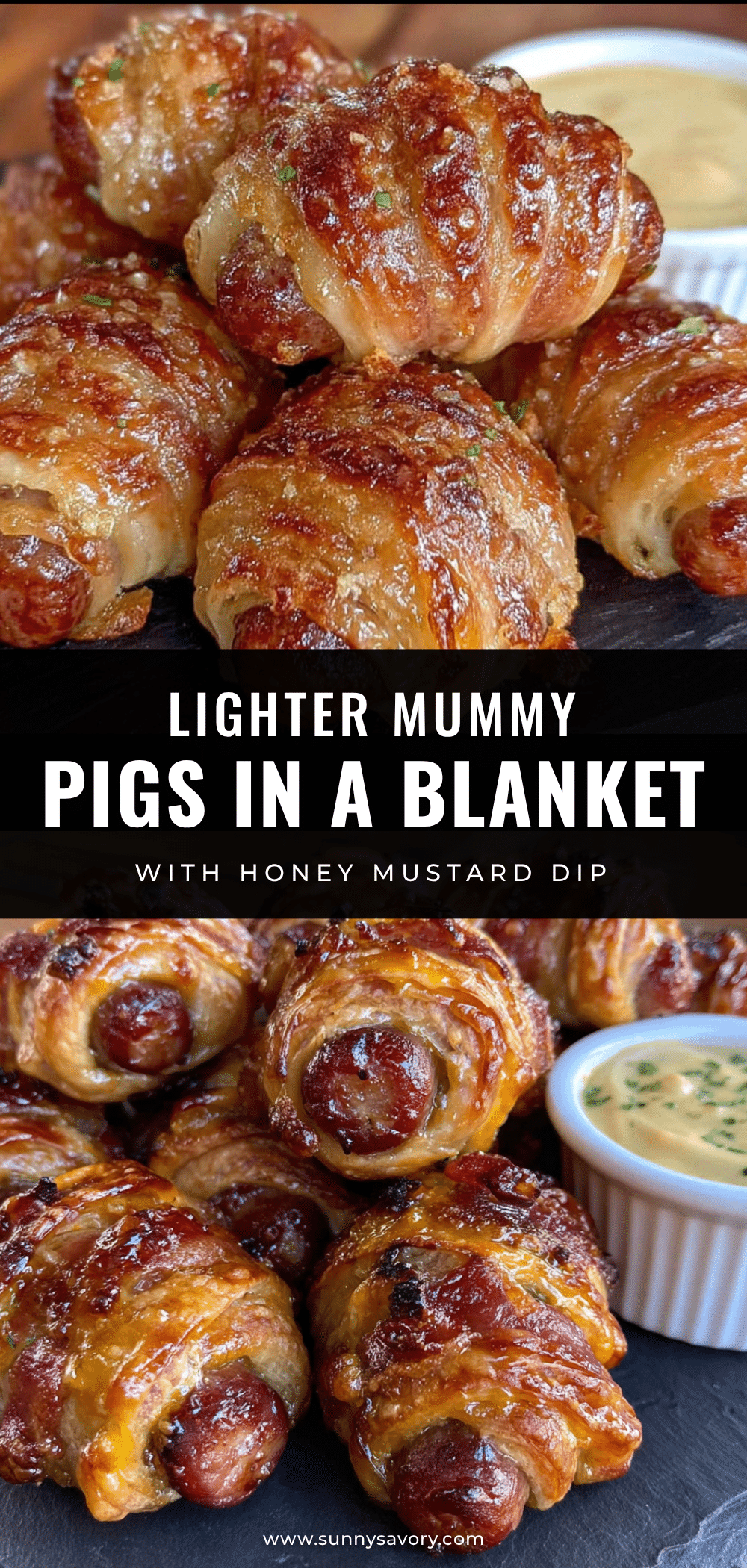 lighter mummy pigs in a blanket with honey mustard dip recipe