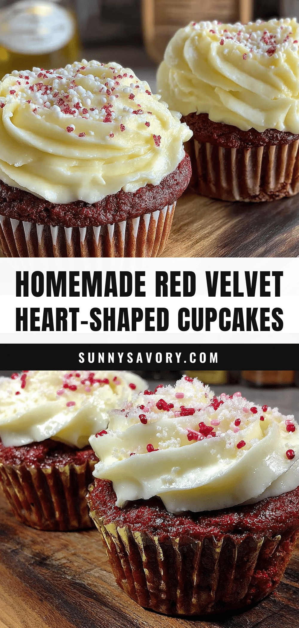 red velvet heart-shaped cupcakes recipe