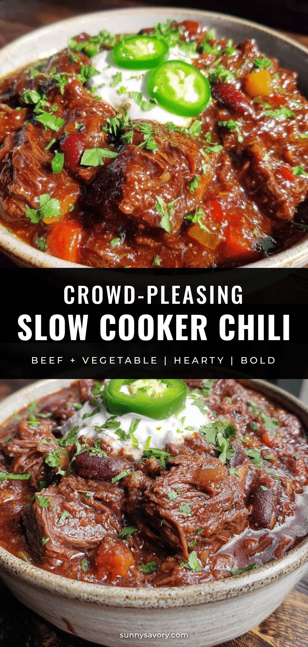 slow cooker beef and vegetable chili recipe