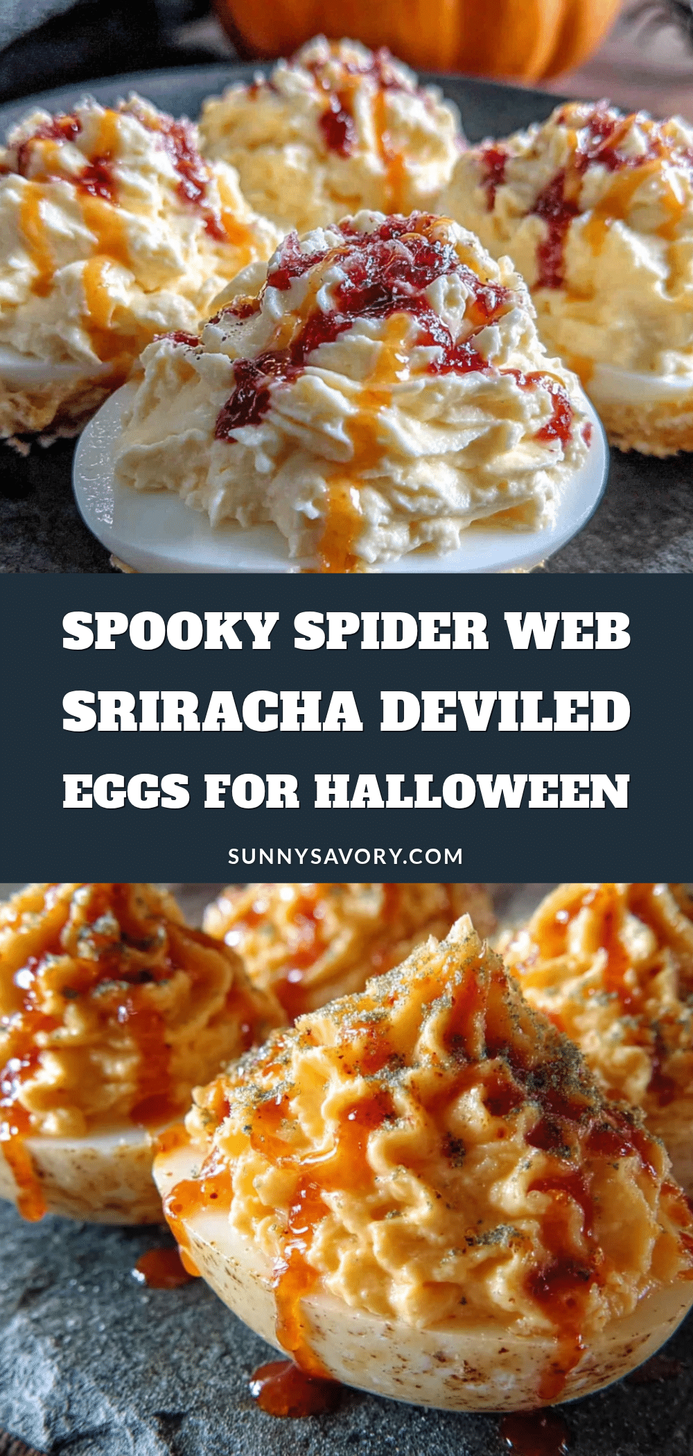spider web sriracha deviled eggs recipe