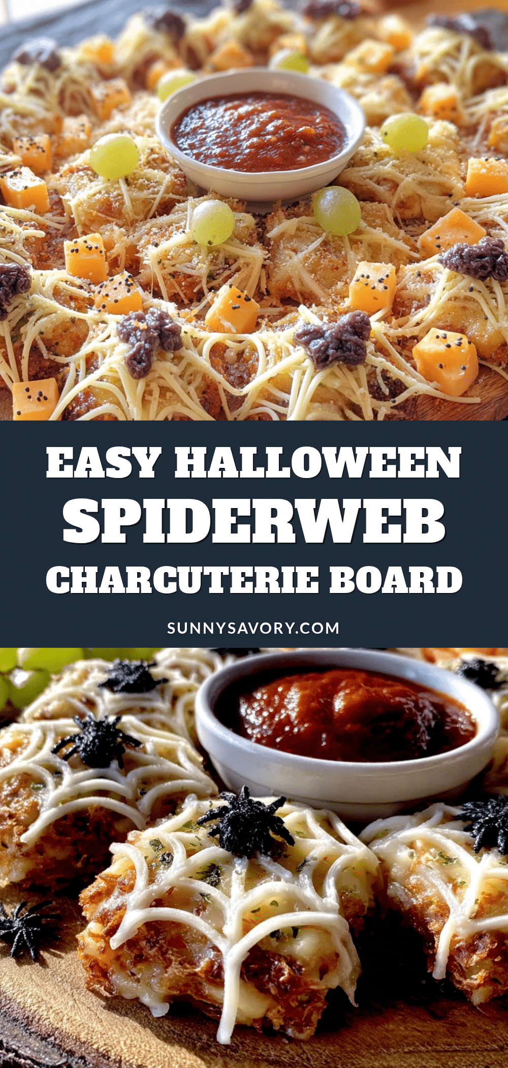 spiderweb charcuterie board recipe