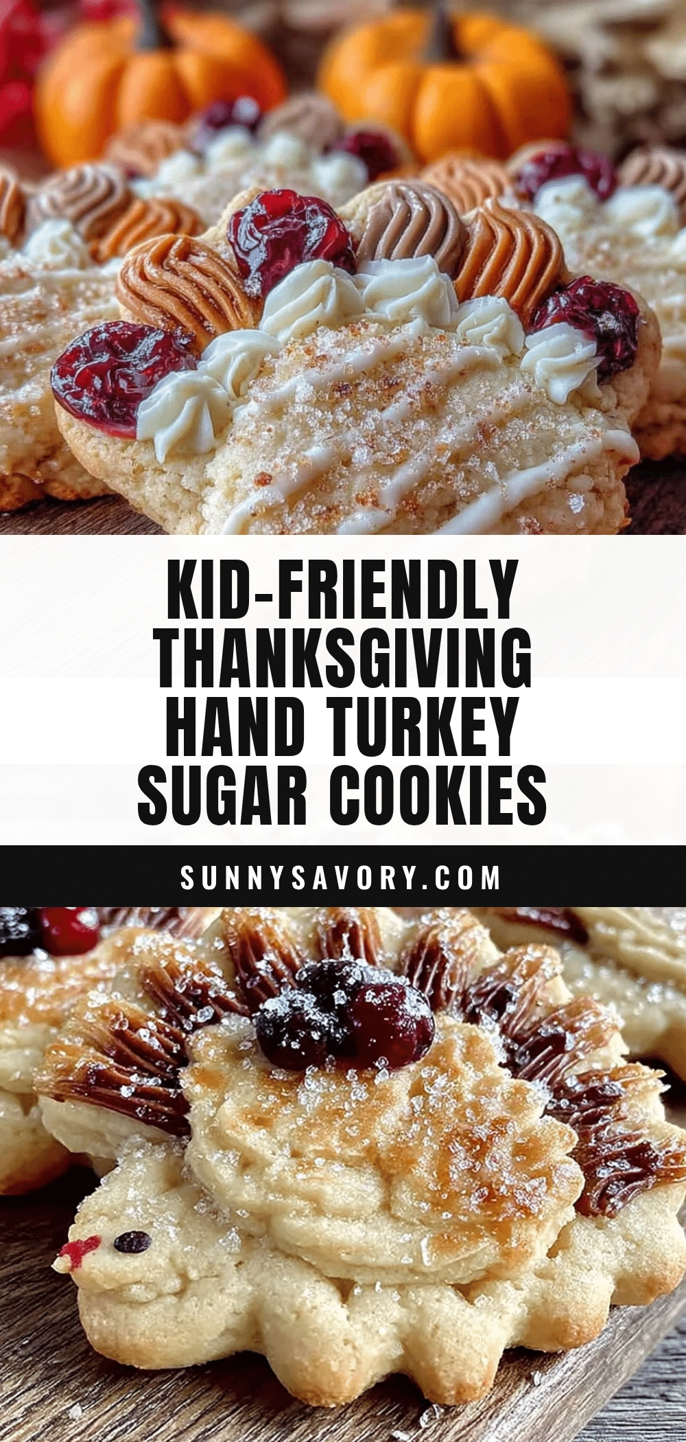 Thanksgiving Hand Turkey Sugar Cookies recipe