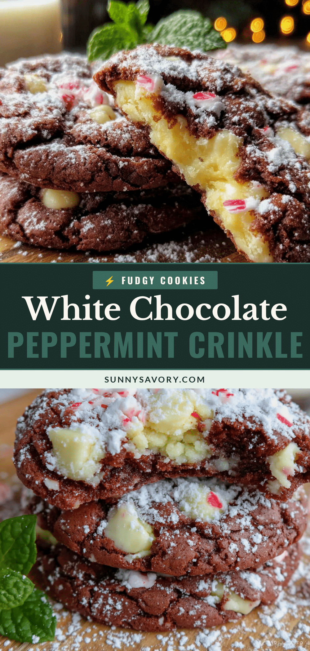 white chocolate peppermint crinkle cookies recipe