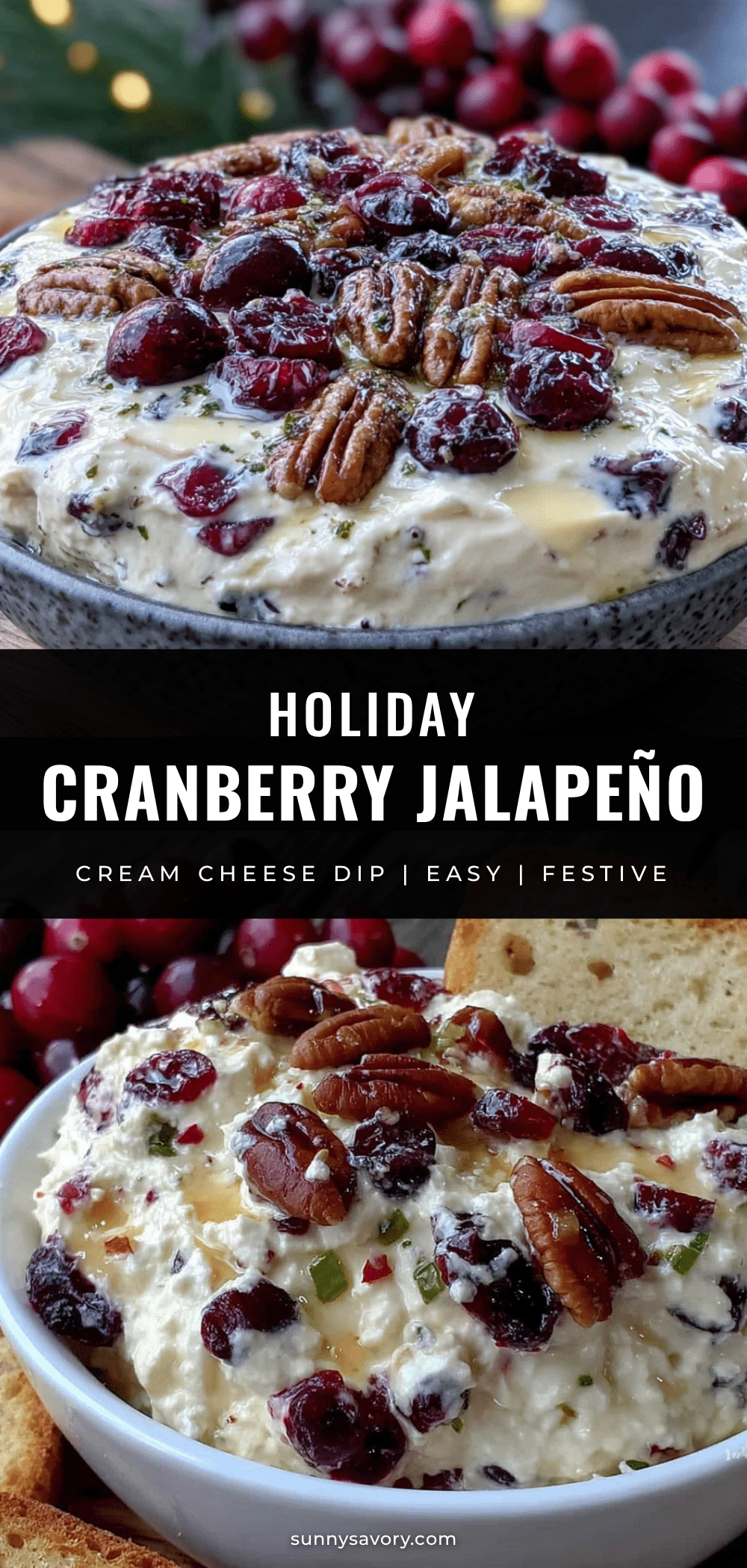 cranberry jalapeño cream cheese dip recipe