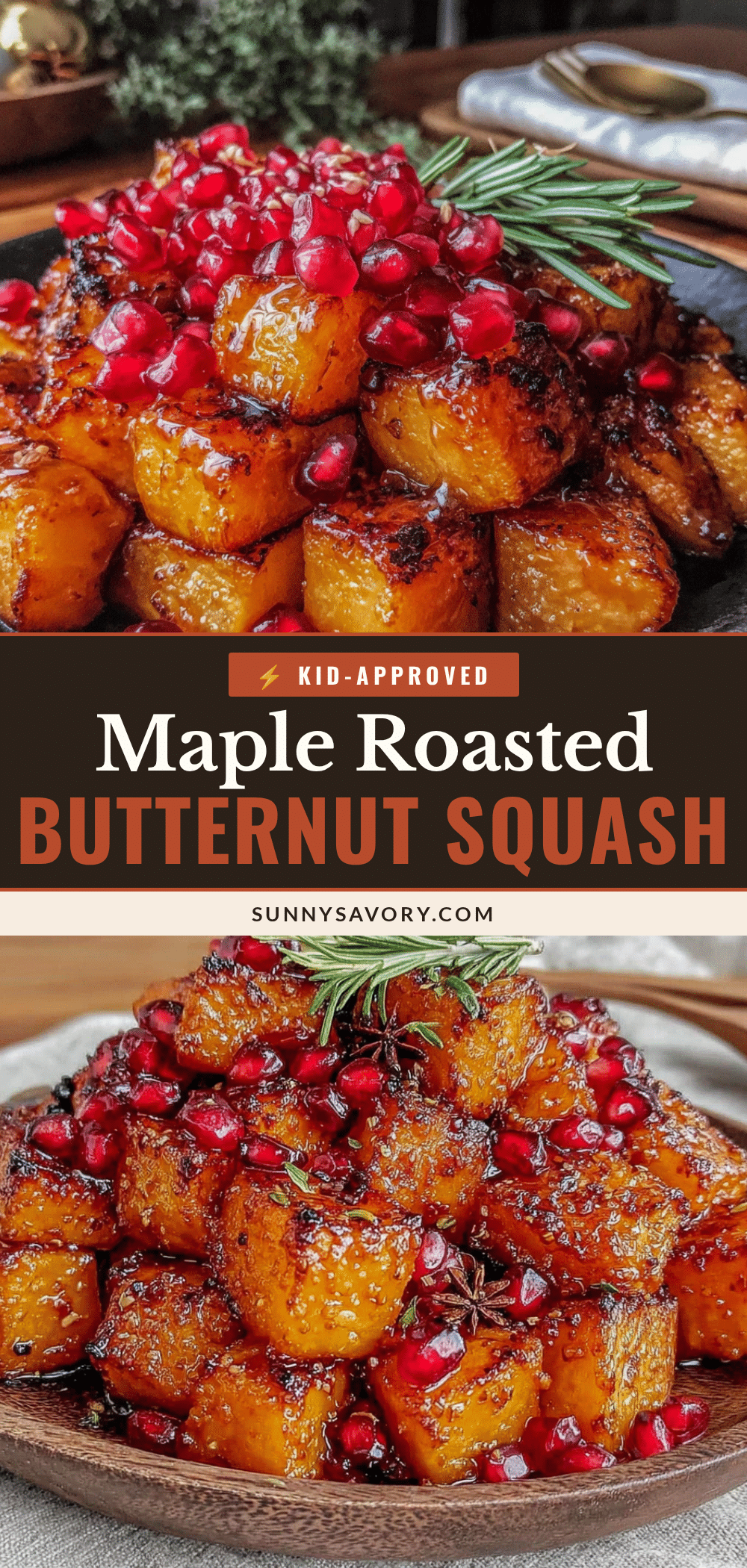 maple roasted butternut squash with pomegranate recipe