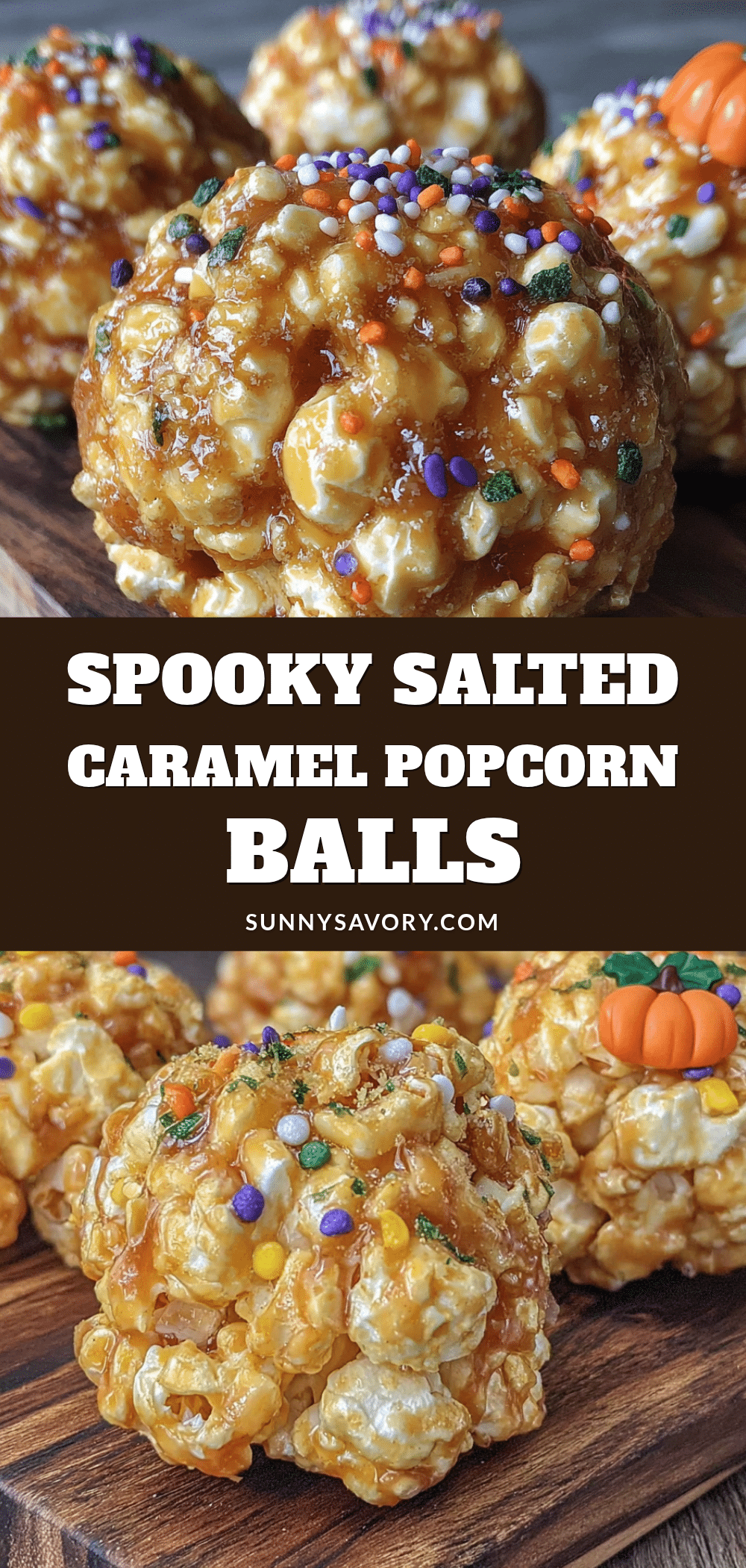 Spooky Salted Caramel Popcorn Balls recipe