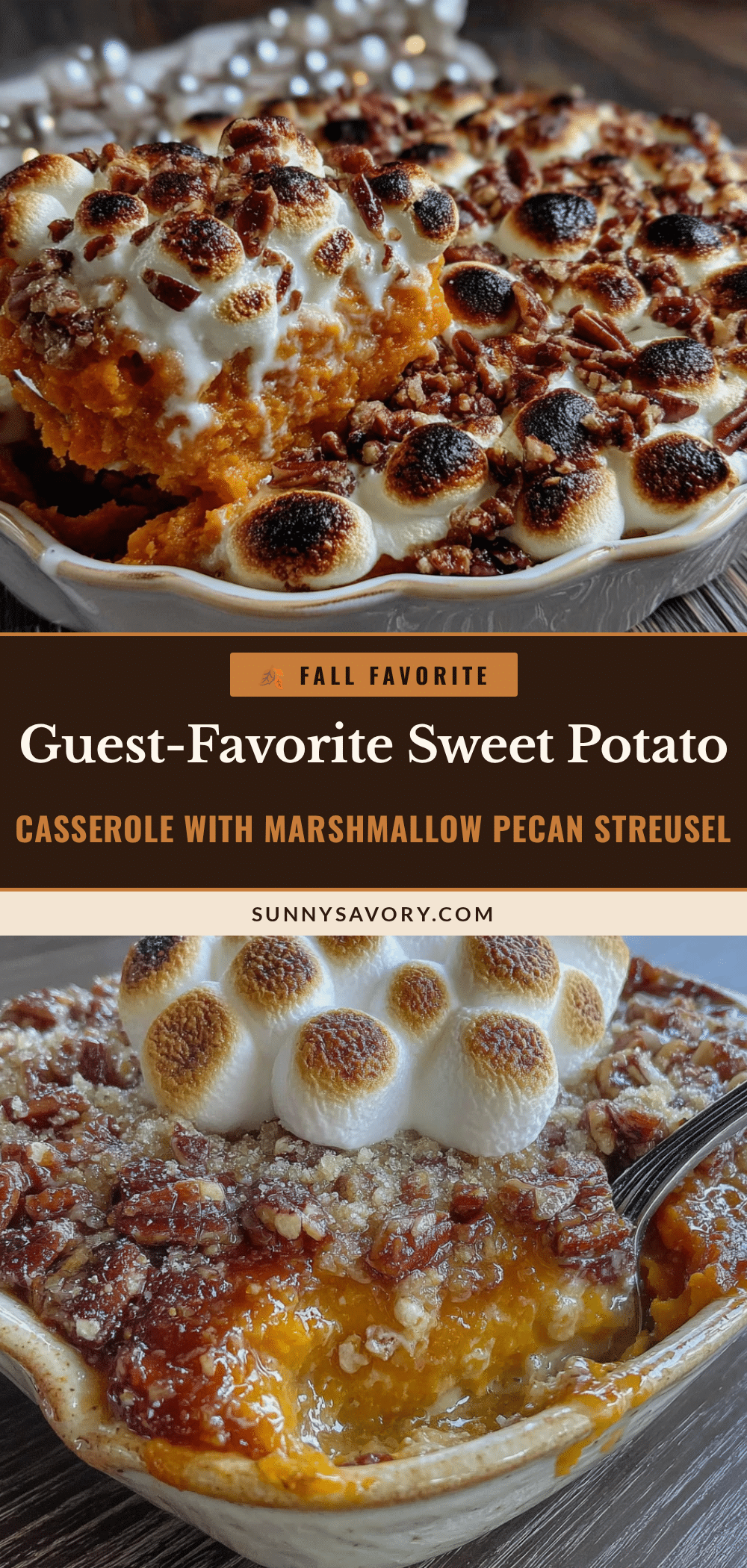 sweet potato casserole with marshmallow pecan streusel recipe
